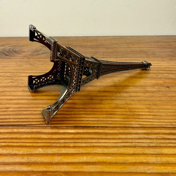 Vintage Eiffel Tower Souvenir | 7.25" Metal Paris Figurine | French Decor - Picture 10 of 14